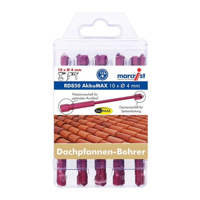 Dachpfannen-Bohrer Set RD850 AkkuMAX 10x4 mm