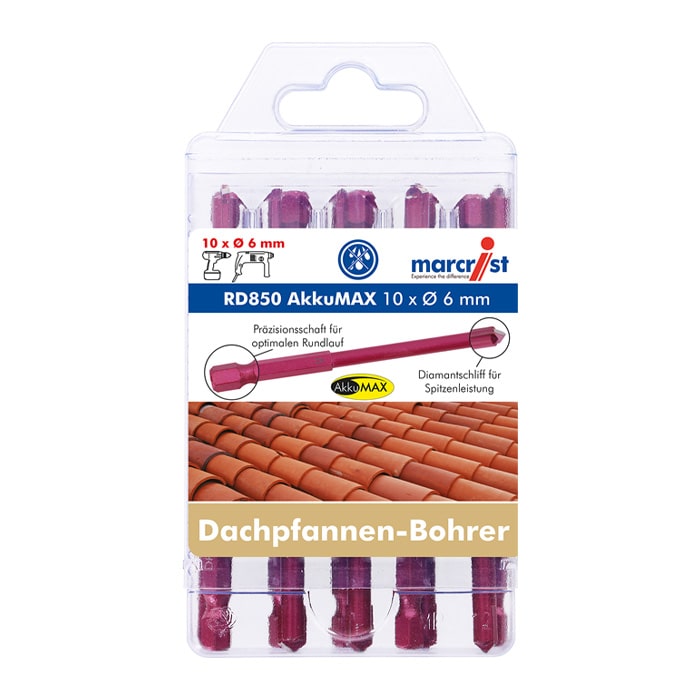 Dachpfannen-Bohrer Set RD850 AkkuMAX 10x6 mm