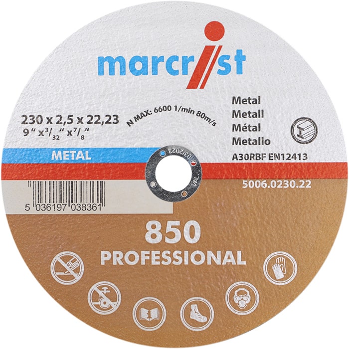 Disque à tronçonner plat en corindon Marcrist 850 (paquet de 25)