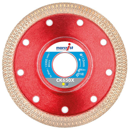 Disque à tronçonner diamanté Marcrist CK650X pour coupe de carrelage ultra-rapide